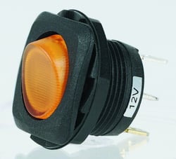 Picture of Hella H61925001 Rocker Switch SPST Single Pole Single Throw Amber Indicator