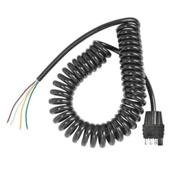 Picture of Wesbar 54000-026 Coiled 4-Way Flat Trailer End Connector 11 ft Wire Harness