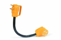 Picture of Camco 55185 PowerGrip Dogbone RV Electrical Adapter 30A Male to 50A Female 18 Inch