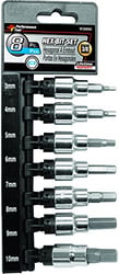 Picture of Performance Tool W38890 8-Piece Hex Bit Socket Set 3-10mm