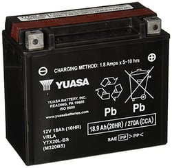 Picture of Yuasa YUAM320BS YTX20L-BS Maintenance Free AGM Battery 12V 18Ah