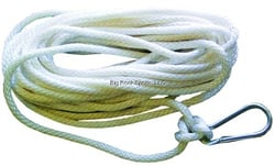 Picture of Attwood Marine 11707-7 Twisted Nylon Anchor Line with Hook 3/8" x 50 ft White