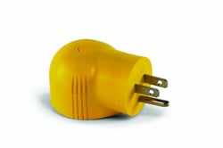 Picture of Camco 55325 PowerGrip 90 Degree RV Electrical Adapter 15A Male to 30A Female