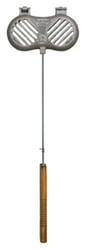 Picture of Rome Ind 1525 Cast Iron Double Burger Griller with Wood Handles