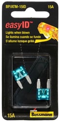 Picture of Bussmann BP/ATM15ID 15 Amp Mini Blade Fuse EasyID Illuminating ATM 2-Pack