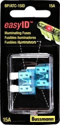 Picture of Bussmann BP/ATC15ID Blue ATC 15 Amp easyID Illuminating Automotive Blade Fuses 2-Pack
