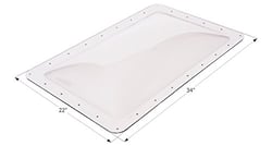 Picture of Icon Pistons 01854 Rectangular RV Skylight 30x18 Clear Polycarbonate Dome