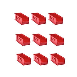 Picture of Weatherguard 9854701 Small Plastic Bin Set 9-Piece Red