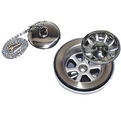 Picture of Scandvik 10313P Stainless Steel Sink Drain with Removable Basket and Stopper 1-1/2" Outlet