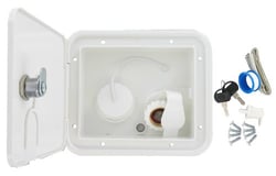 Picture of Valterra A01-2000VP White Gravity/City Water Inlet Hatch with Brass Fittings