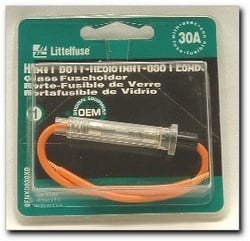 Picture of Littelfuse FNY30BP Glass Inline Fuse Holder with 30A Fuse
