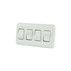 Picture of JR Race Car 12331 White Quad RV Rocker Switch Assembly with Bezel