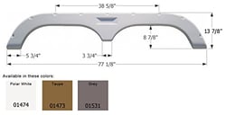 Picture of Icon Pistons 01531 Tandem Axle Fender Skirt for Fleetwood 5th Wheel Travel Trailers - Grey