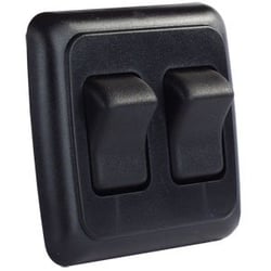 Picture of JR Products 12235 Double Rocker Switch Assembly Black SPST On/Off with Bezel