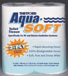 Picture of Thetford 24033 Aqua-Soft 2-Ply RV & Marine Toilet Tissue Single Roll