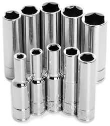 Picture of Performance Tool W36400 10-Piece 1/4" Drive 6-Point Metric Deep Socket Set