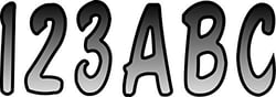 Picture of Hardline Products SIBKG200 Boat Registration Number Kit 3" Cursive Gradient