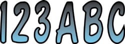 Picture of Hardline Products BJBKG200 Series 200 Boat Registration Kit 3" Cursive Font with Gradient
