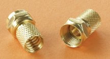 Picture of RV Designer T283 Gold Antenna Cable Connector for RG6 Coaxial Cable