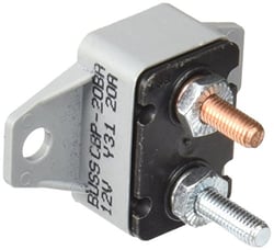 Picture of Bussmann CBP20BA 20 Amp Circuit Breaker 90 Degree Angle Auto Reset