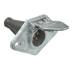 Picture of Pollak 11-608EP 6-Way Round Socket with Rubber Boot