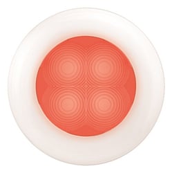 Picture of Hella 980507341 Slim Line 3" Round LED Courtesy Lamp Red/White Bezel 12V