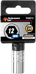 Picture of Performance Tool W38212 3/8" Drive 6-Point Standard Socket 12mm