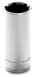 Picture of Performance Tool W32424 1/2" Drive 6-Point Deep Socket 24mm