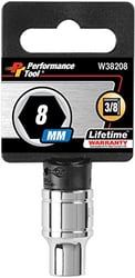 Picture of Performance Tool W38208 Chrome Vanadium Socket Set with Recessed Edges