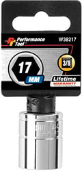 Picture of Performance Tool W38217 3/8-Inch Drive 6-Point Standard Socket 17mm