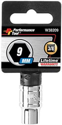 Picture of Performance Tool W38209 3/8-Inch Drive 6-Point Socket 9mm Metric
