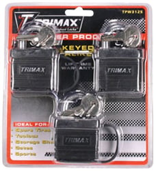 Picture of Trimax TPW3125 Solid Brass Waterproof Padlock Keyed Alike 3-Pack