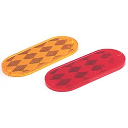 Picture of Bargman 71-78-010 Rectangular Red Reflector 3.25 x 1.5 Inch Adhesive Mount