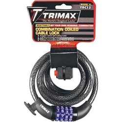 Picture of Trimax TNRC126 Trimaflex 6' x 12mm Non-Coiled Resettable Combination Cable Lock