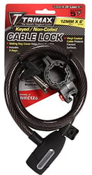 Picture of Trimax TNKC126 Trimaflex Non-Coiled Keyed Cable Lock 6' x 12mm