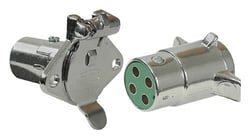 Picture of Pollak 11410 4-Way Round Connector Socket Chrome Plated