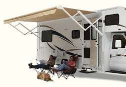 Picture of Carefree OVJVAPHW Travel'r 12V Electric RV Awning Arms Adjustable Pitch Black