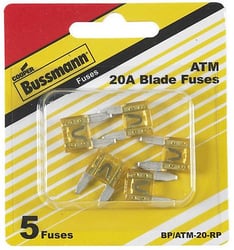 Picture of Bussmann BP/ATM20RP 20 Amp ATM Mini Blade Automotive Fuse 5-Pack