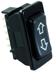 Picture of JR Products 13925 12V Furniture Rocker Switch Black On-Off-On Momentary