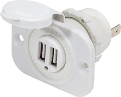 Picture of Blue Sea Systems 1016200 Dual USB Charger Socket 12/24V 2.1A White