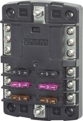 Picture of Blue Sea Systems 5030 ST Blade Fuse Block 6 Circuit with Negative Bus