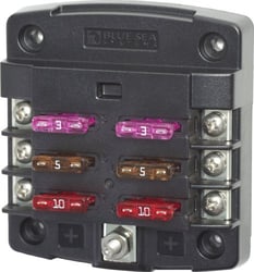 Picture of Blue Sea Systems 5033 6-Circuit Blade Fuse Block with Screw Terminals