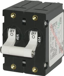 Picture of Blue Sea Systems 7240 A-Series Double Pole Toggle Circuit Breaker 40 Amp White