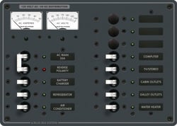 Picture of Blue Sea Systems 8076 A-Series 120V AC Main Panel with 11 Branch Positions