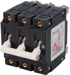 Picture of Blue Sea Systems 7287 C-Series 3-Pole 50A Circuit Breaker White