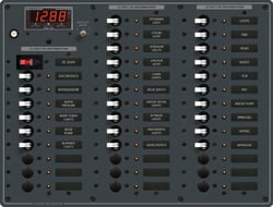 Picture of Blue Sea Systems 8382 DC Circuit Breaker Panel 36 Position with Digital Multimeter