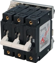 Picture of Blue Sea Systems 7271 C-Series 300A Triple Pole Circuit Breaker White