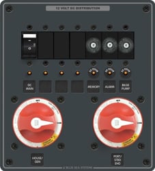Picture of Blue Sea Systems 8689 Triple Battery Bank Management Panel, 7 Position Twin Engine