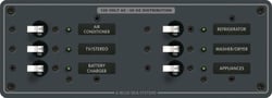 Picture of Blue Sea Systems 8097 6-Position AC Circuit Breaker Panel with Double-Pole Main