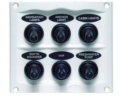 Picture of Marinco 900-6WP Waterproof Switch Panel 6 Gang Grey Marine Grade